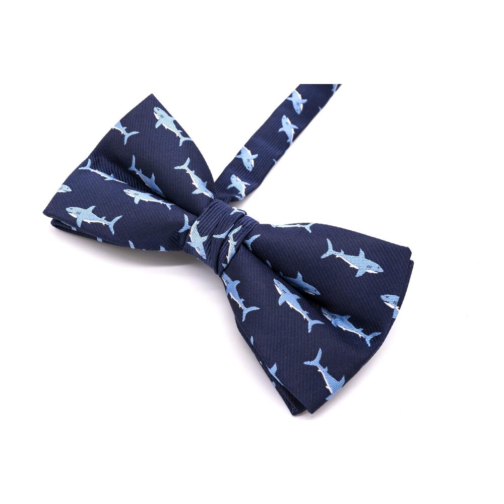 3105 Shark Pattern Bow ties + Boy Shark Pattern Bow ties - Picture 5 of 7